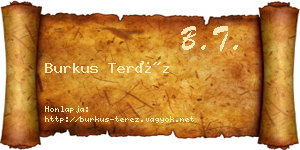 Burkus Teréz névjegykártya