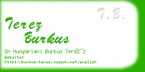 terez burkus business card